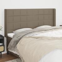 Hoofdbord met randen 183x16x118/128 cm stof taupe