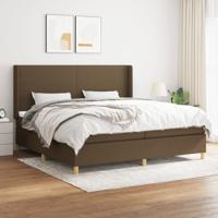 Boxspring met matras stof donkerbruin 200x200 cm
