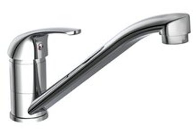 ATHOS PLUS ééngreepsmengkraan keuken, chroom kraan met verlengde uitloop en draaibereik 360° keramische afdichtringen geluidsarme, verwisselbare 35 mm-cartouche flexibele metalen aansluitslan