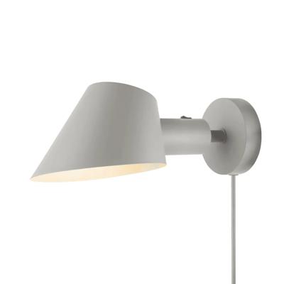 Verstelbare wandlamp grijs met E27 fitting stekker & schakelaar DFTP &apos;Stay&apos;