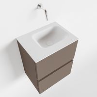 Toiletmeubel Mondiaz Ada | 40 cm | Meubelkleur Smoke | Lex wastafel Talc Links | Zonder kraangat