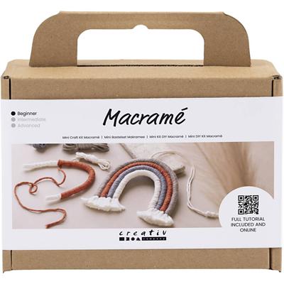 Creativ Company Mini hobbyset macramé, regenboog, 1 doos
