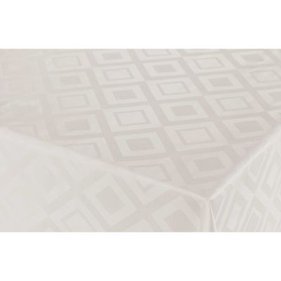 Tafelzeil/tafelkleed Damast witte ruiten print 140 x 180 cm