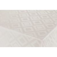 Tafelzeil/tafelkleed Damast witte ruiten print 140 x 180 cm
