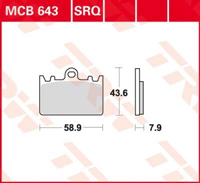 TRW Remblokken, en remschoenen voor de moto, MCB643 Allround organisch