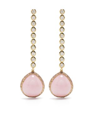 Octavia Elizabeth boucles d'oreilles pendantes en or 18ct ornées de diamants et de saphirs
