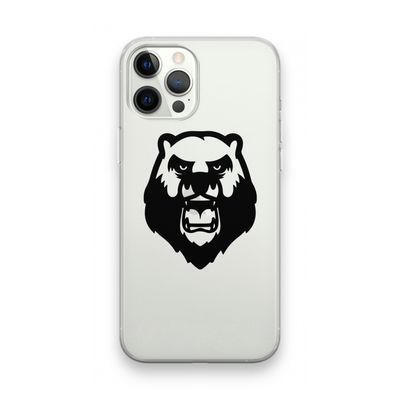 Angry Bear (black): iPhone 12 Pro Max Transparant Hoesje