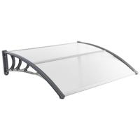122 x 99 cm Luifel voor Terrasdeur Buitenzonwering voor Voordeur Bescherming Tegen Zon Regen Sneeuw en Wind Polycarbonaatplaat