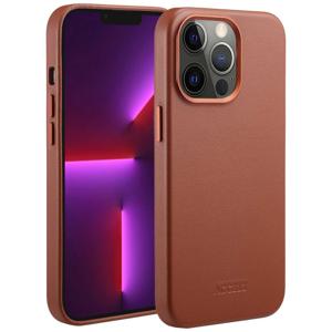 AccezzMagSafe Leather Backcover iPhone 13 Pro Telefoonhoesje Bruin