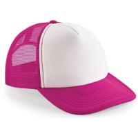 Beechfield Snapback truckers pet - fuchsia roze met wit - retro vintage cap - volwassenen