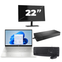 HP Pavilion 15-EG2 - Intel Core i5-12e Generatie - 15 inch - 16GB RAM - 256GB SSD - Windows 11 Home + 1x 22 inch Monitor