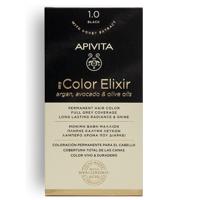 Apivita Color Elixir Permanent Hair Color 1.0 Black 1St Apivita Color Elixir Permanent Hair Color 1.0 Black 1St