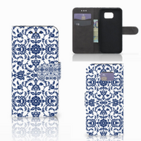 Samsung Galaxy S6 | S6 Duos Hoesje Flower Blue - thumbnail