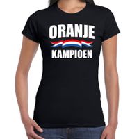 Zwart t-shirt Holland / Nederland supporter zwart kampioen EK/ WK voor dames - thumbnail