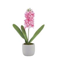 Mansion Atmosphere Kunstbloem hyacint roze in pot 15xh41cm