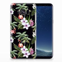 Samsung Galaxy S8 Plus TPU Hoesje Flamingo Palms - thumbnail