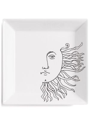 Fornasetti assiette Solitario à design carré - Blanc