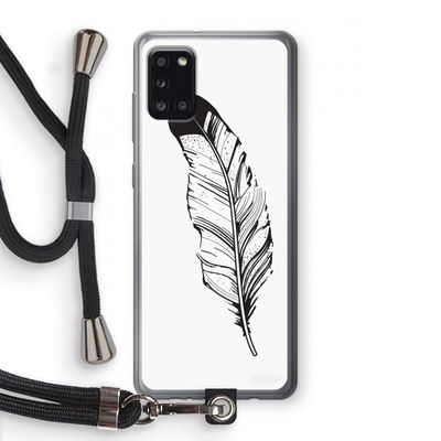 Pluim: Samsung Galaxy A31 Transparant Hoesje met koord