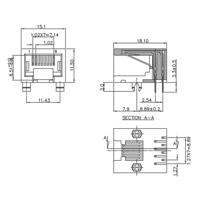 encitech RJJU-88-142-E3H-033 RJ45-connector 3253-0025-02 Bus, inbouw horizontaal Aantal polen 8P8C Zwart 1 stuk(s) - thumbnail