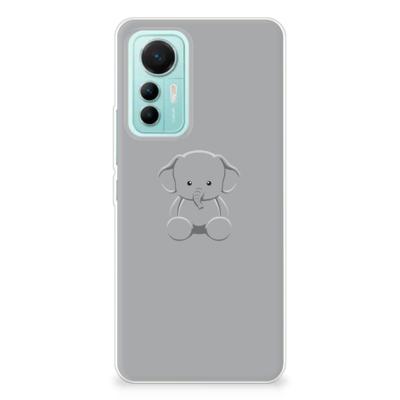 Xiaomi 12 Lite Telefoonhoesje met Naam Grijs Baby Olifant Xiaomi 12 Lite Telefoonhoesje met Naam Grijs Baby Olifant