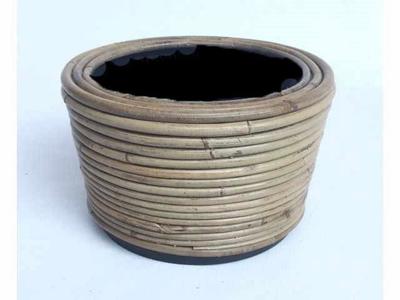 Drypot rotan streep d24h14cm - Van der leeden