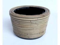 Drypot rotan streep d24h14cm - Van der leeden
