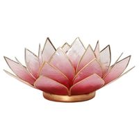 Lotus Sfeerlicht Rood-Roze Goudrand - thumbnail