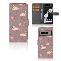 Google Pixel 7 Pro | Telefoonhoesje | Met pasjeshouder | Flamingo