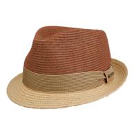 Stetson Trilby Toyo Raffia Hat Nature Rust Red-61/XL