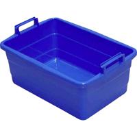 Lockweiler Bak vierkant 50 cm/26 L blauw staande handgrepen