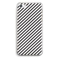 Strepen zwart-wit: iPhone 5 / 5S / SE Transparant Hoesje