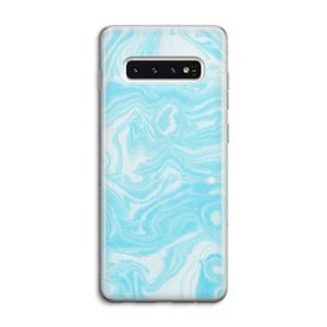 Waterverf blauw: Samsung Galaxy S10 4G Transparant Hoesje