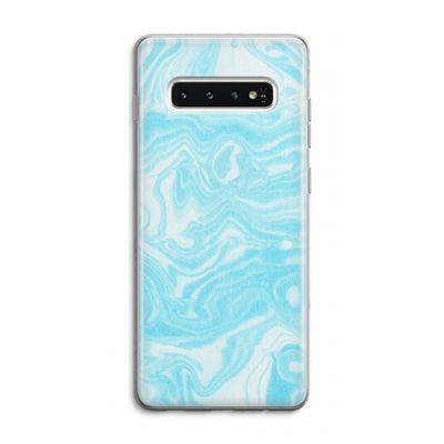 Waterverf blauw: Samsung Galaxy S10 4G Transparant Hoesje