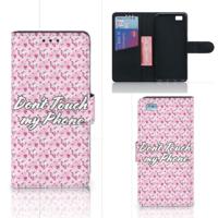 Huawei Ascend P8 Lite Portemonnee Hoesje Flowers Pink DTMP