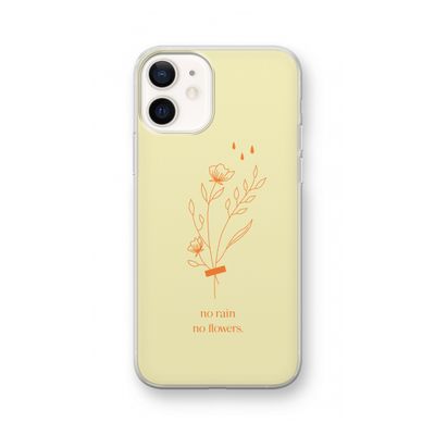 No rain no flowers: iPhone 12 Transparant Hoesje