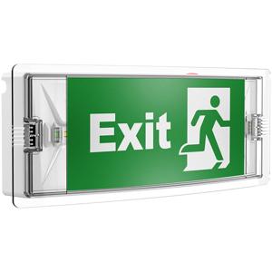 LED Noodverlichting - Brinton - Opbouw Wand - 3W - IP54 - 14 Meter - LiFePO4 - Inclusief Pictogrammen