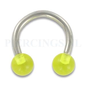 Circulair barbell 1.6 mm acryl geel