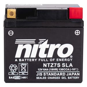 NITRO Gesloten batterij onderhoudsvrij, Batterijen voor motor & scooter, NTZ7S-SLA
