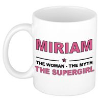 Naam cadeau mok/ beker Miriam The woman, The myth the supergirl 300 ml - Naam mokken - thumbnail