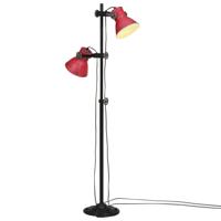 VidaXL Vloerlamp 25 w e27 25x25x90/140 cm verweerd rood