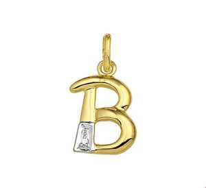 TFT Bedel Letter B Diamant 0.005 Ct. Goud