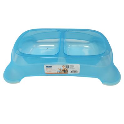 Nobleza Voerbak voor hond en kat - Dubbel - Blauw - Maat M