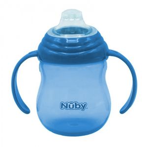 Nuby antilekbeker met handvatten 270ml blauw Nuby antilekbeker met handvatten 270ml blauw