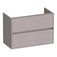 Brauer Adore - Onderkast Ondiep - 80 cm - met 2 Softclose Lades Greeploos en 1 Sifon Uitsparing - Timber Greige