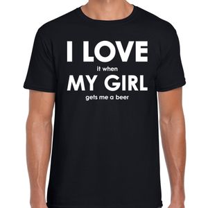 I love it when my girl gets me a beer cadeau t-shirt zwart heren