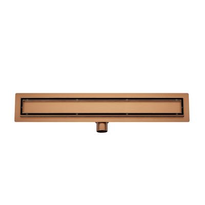 Douchegoot met Tegelrooster en Flens BWS Roos 90x7 cm Geborsteld Brons Koper Boss & Wessing