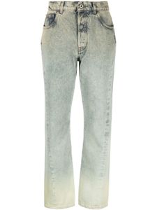 Off-White jean droit à effet délavé - Vert