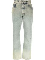 Off-White jean droit à effet délavé - Vert