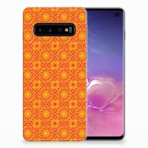 Samsung Galaxy S10 TPU bumper Batik Oranje