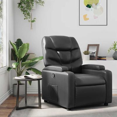 Fauteuil verstelbaar kunstleer zwart